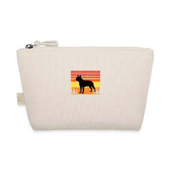 Boston Terrier Dog Lover Silhouette Vintage Sunset - Organic Pouch - nature - Front