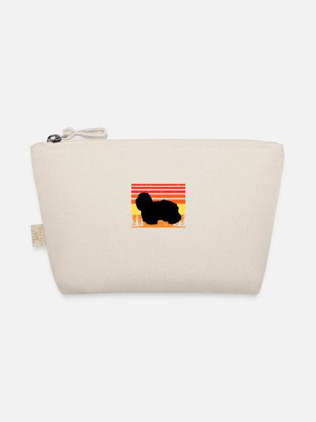 Coton De Tulear Hund Liebe Silhouette Vintage Sonnenuntergang - Bio-Täschchen - Natur