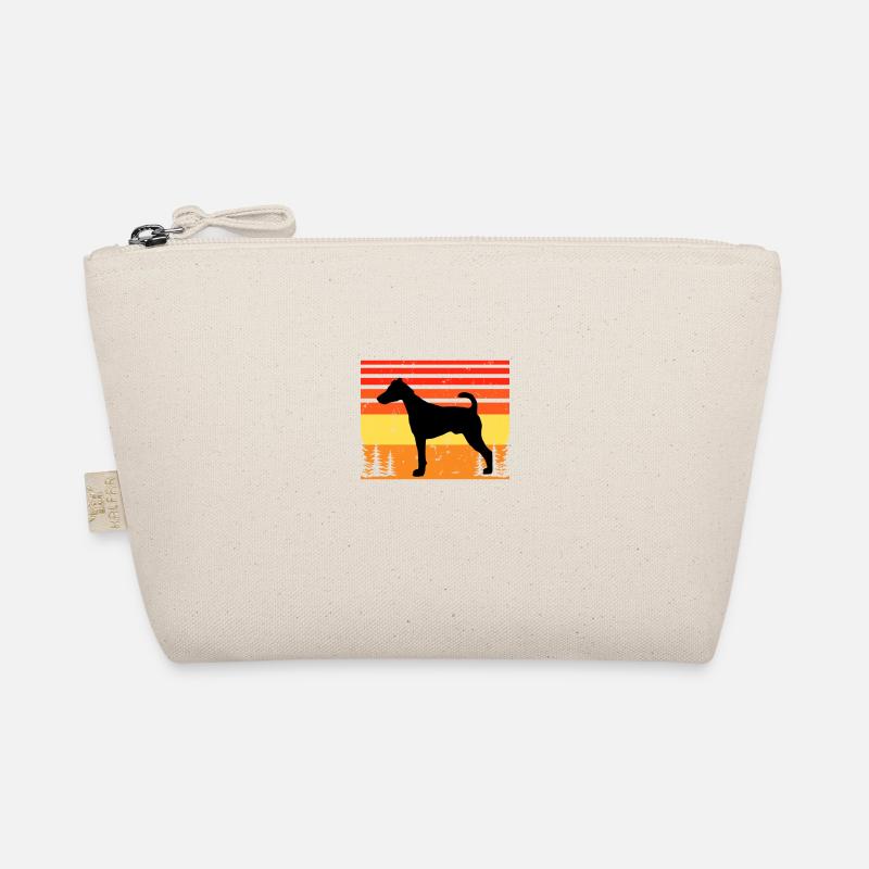 Fox Terrier Smooth Dog Silhouette Retro Sunset Trousse biologique