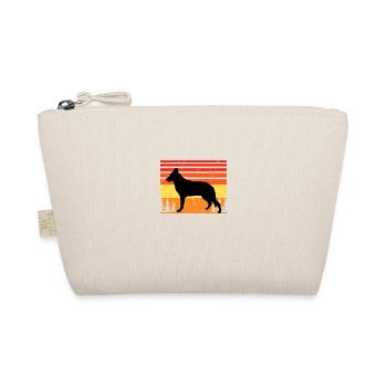 Osteuropäischer Schäferhund Silhouette Retro Sonnenuntergang - Bio-Täschchen - Natur - Vorne