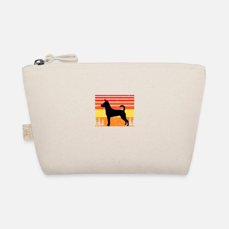 Decker Rat Terrier Dog Silhouette Retro Sunset Trousse biologique