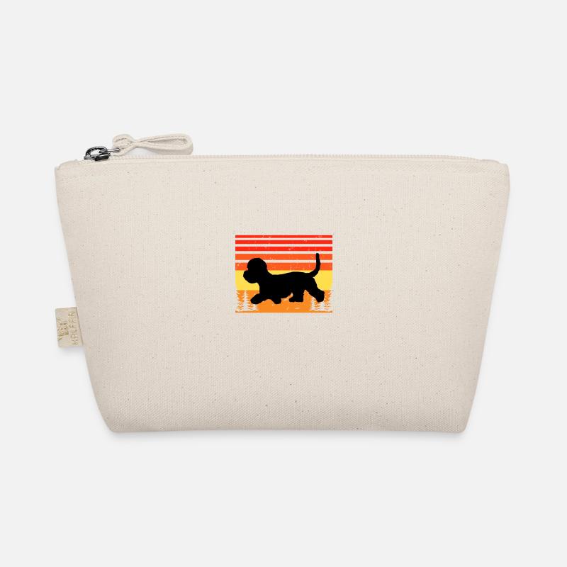 Dandie Dinmont Terrier Dog Silhouette Retro Sunset Organic Pouch