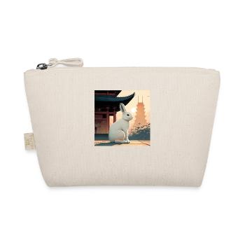 rabbit in front of an Asian temple - Organic Pouch - nature - Front