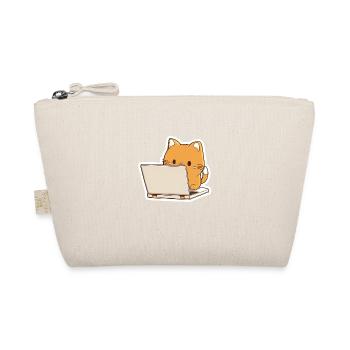 Cute cute cat lies and sleeps stickers - Organic Pouch - nature - Front