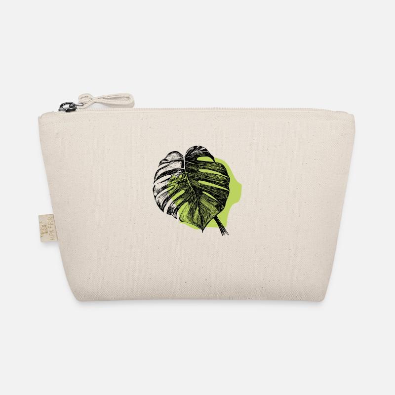 Monstera leaf and green Organic Pouch