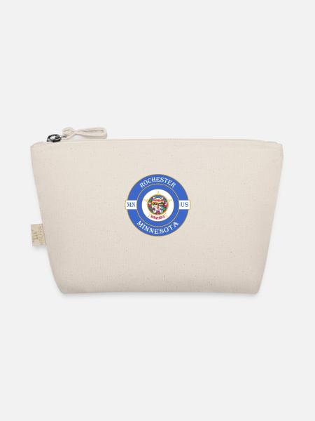 Rochester Minnesota Flagge USA Reise Souvenir Abzeichen - Bio-Täschchen - Natur - Vorne