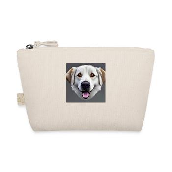 weisser Hundekopf traurig schauend - Bio-Täschchen - Natur - Vorne