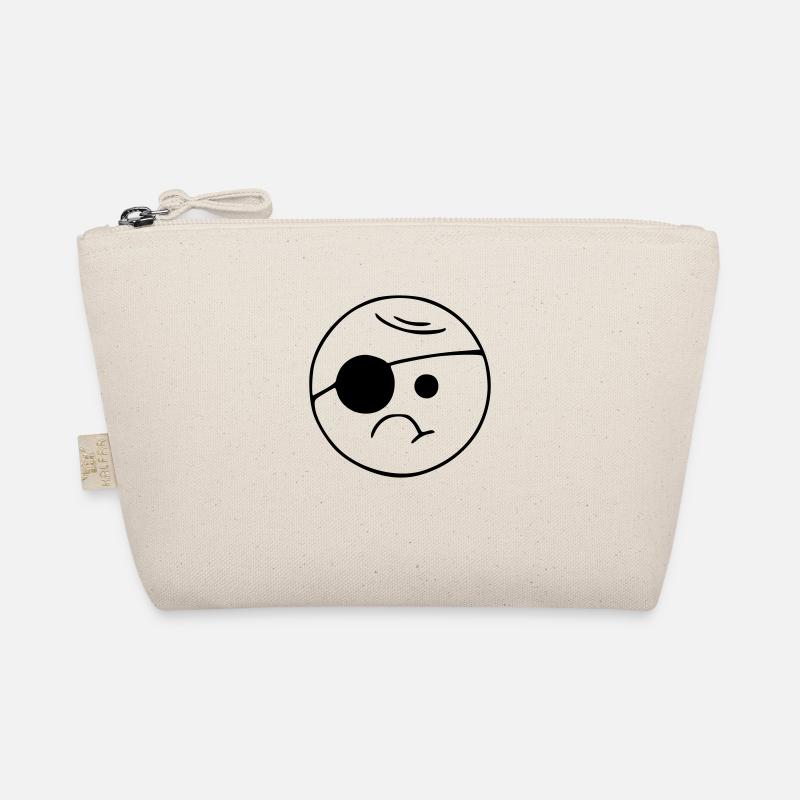Emoji sketch eye patch black Organic Pouch