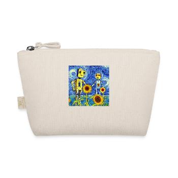Robots holding hands in a sun flower field - Organic Pouch - nature - Front