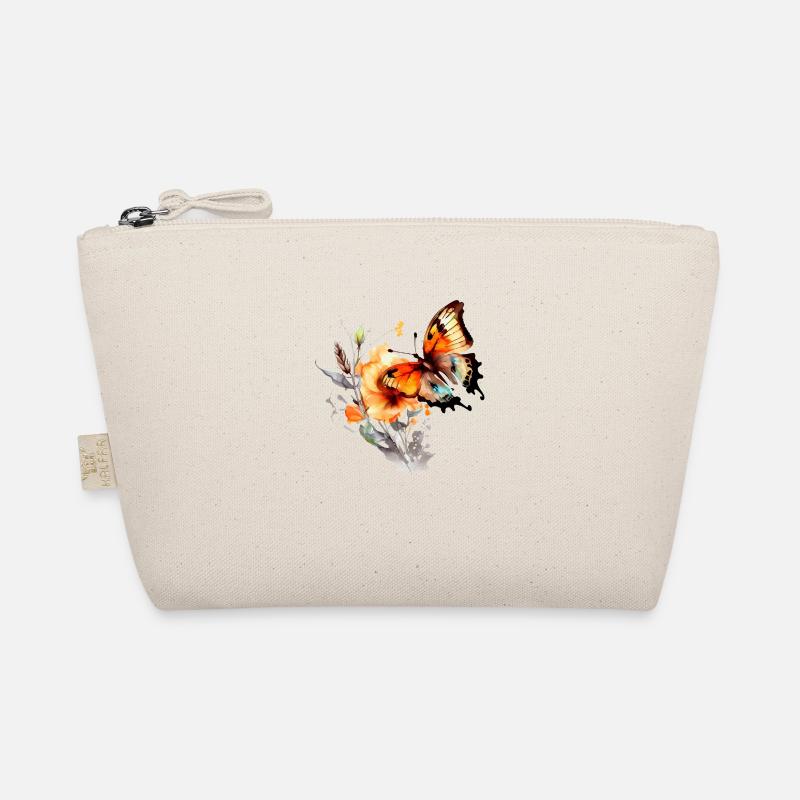 Aquarell Schmetterling auf einer Blume Bio-Täschchen