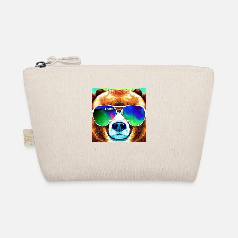 Cool bear with aviator goggles Organic Pouch
