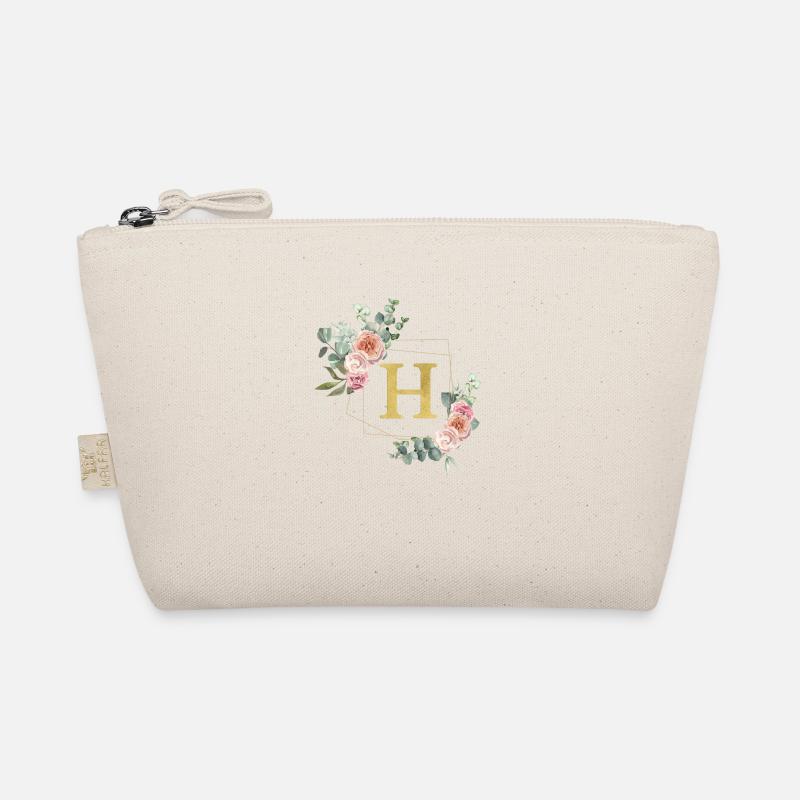 Personalisierbar Monogramm H Floral Bio-Täschchen