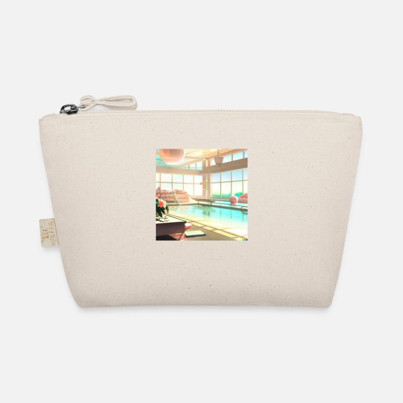 Ein sonnendurchfluteter Lounge-Bereich digital art Bio-Täschchen