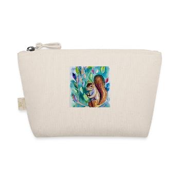 Squirrel between beautiful flower, water colour st - Organic Pouch - nature - Front