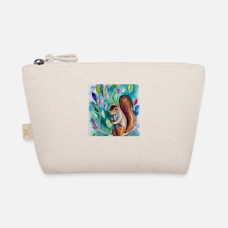 Écureuil entre belle fleur, aquarelle st Trousse biologique
