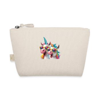 Einhorn zwei coole Einhörner Festival Einhornshirt - Bio-Täschchen - Natur - Vorne