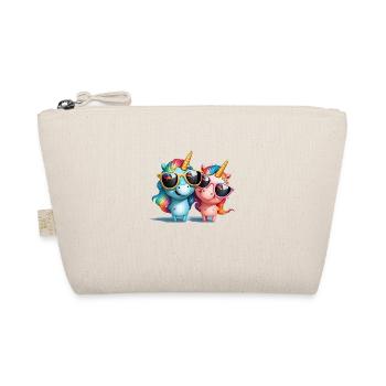 Einhorn zwei Einhörner Einhornshirt Urlaub Sonne - Bio-Täschchen - Natur - Vorne