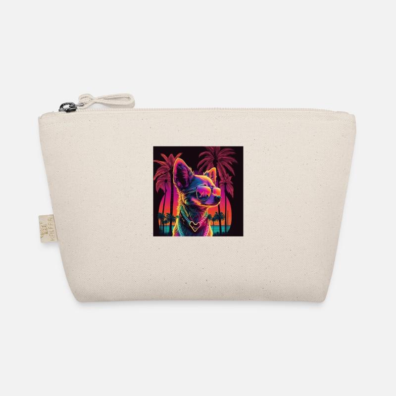 Neon dog with palm trees Organic Pouch