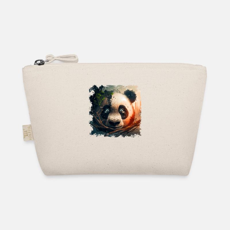 Panda head close-up on it growing mountain forest Organic Pouch
