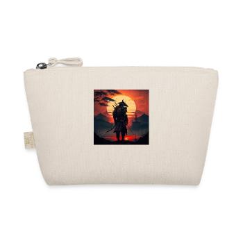 Samurai geht in den Sonnenaufgang Geschenk - Bio-Täschchen - Natur - Vorne