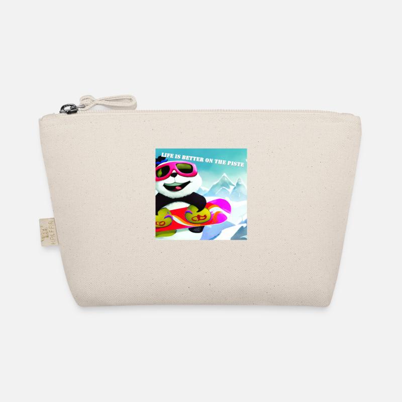 Panda sur Snowboard Variant 2 Cadeau Trousse biologique