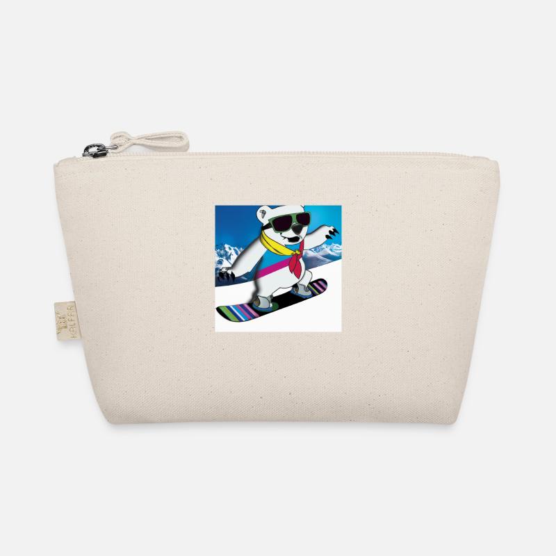 Cool Polar Bear Rides Snowboard Gift Organic Pouch