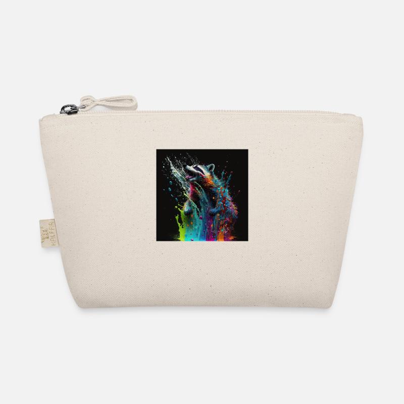 Farbiger Waschbär, einzigartiges Design Bio-Täschchen