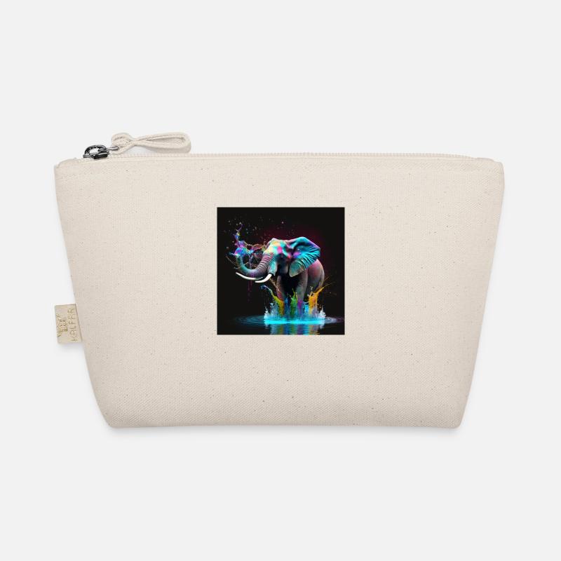 Farbiger Elefant, einzigartiges Design Bio-Täschchen