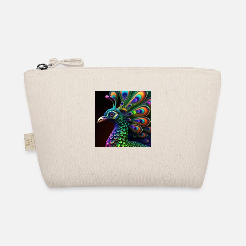 Colored peacock, unique design Organic Pouch