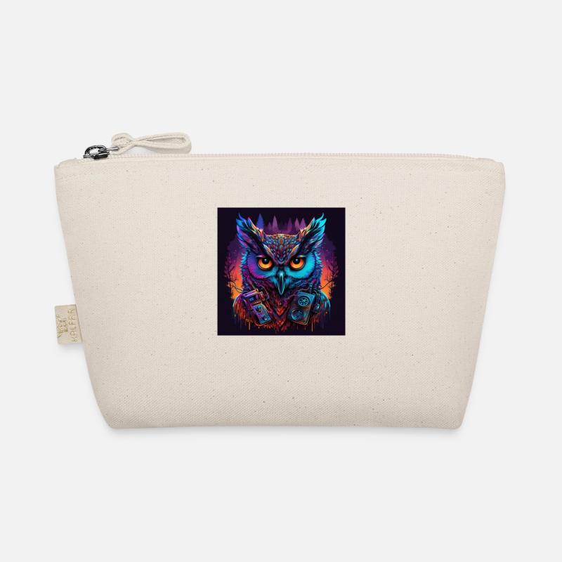 Owl with neon colors, synthwave / 80s Organic Pouch