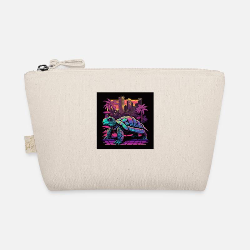 Tortue aux couleurs néon, synthwave / 80s Trousse biologique