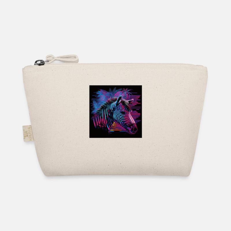 Zèbre aux couleurs néon, synthwave / 80s Trousse biologique