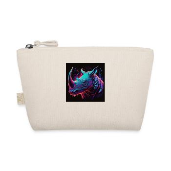 Rhinoceros with neon colors, synthwave / 80s - Organic Pouch - nature - Front