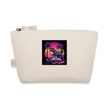 Dinosaurs with neon colors, synthwave / 80s - Organic Pouch - nature - Front