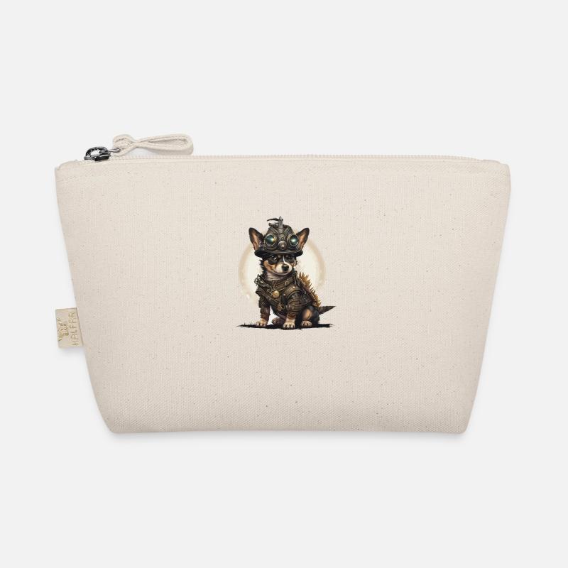 Steampunk Hund - Bio-Täschchen - Natur