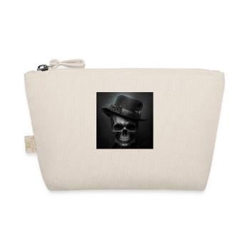 Vintage Black Skull - Organic Pouch - nature - Front