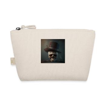 Vintage Black Skull - Organic Pouch - nature - Front