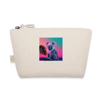 KOALA VAPORWAVE, moderne Kunst, Neon Farben - Bio-Täschchen - Natur - Vorne