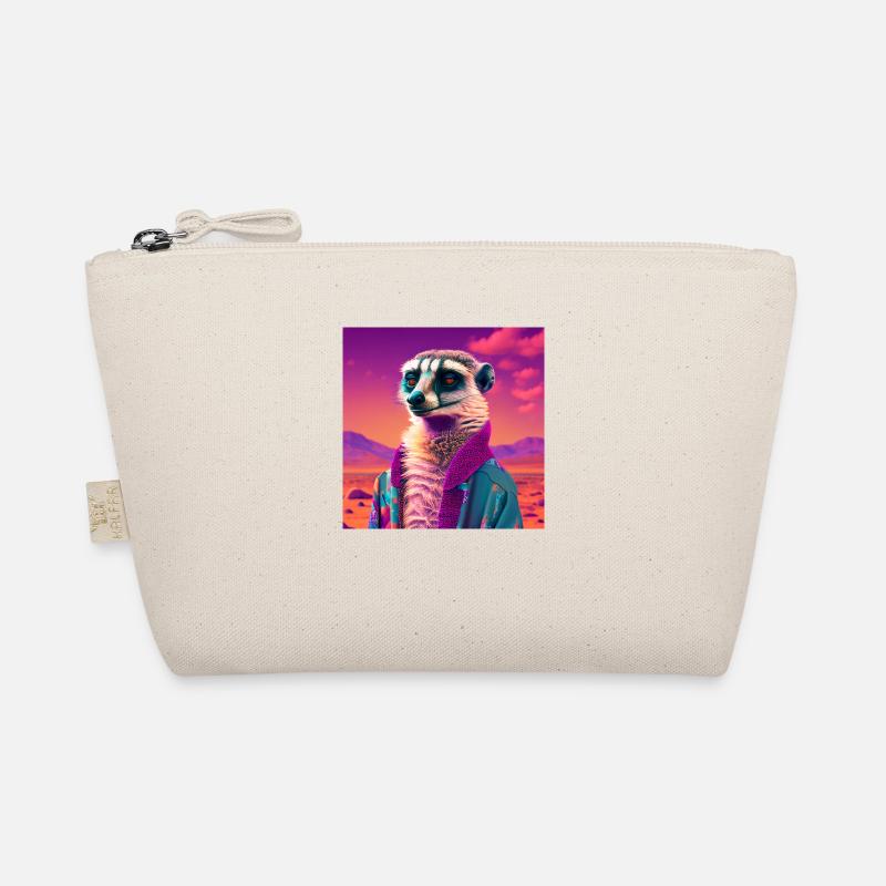 ERDMÄNNCHEN VAPORWAVE, moderne Kunst Neon Farben Bio-Täschchen