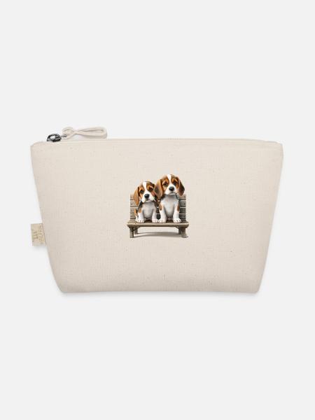 2 Beagles sur le cadeau de banque - Trousse biologique - nature - Devant