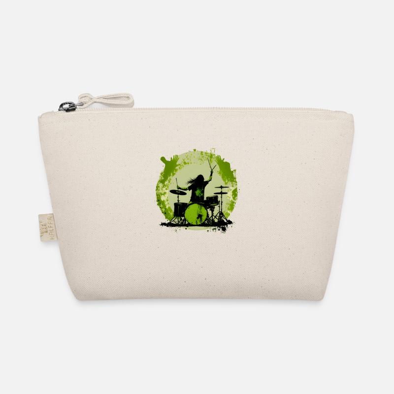 Drummer crazy green - Bio-Täschchen - Natur