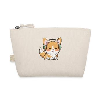 Kawaii Cute Happy Colorful Dog avec des écouteurs - Trousse biologique - nature - Devant
