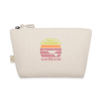 Gärtnerin Schubkarre im Sonnenuntergang, Geschenk - Bio-Täschchen - Natur - Vorne