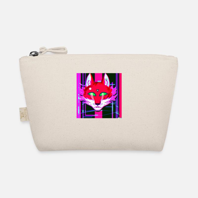 Kitsun Vaporwave Japanese Kami Vaporwave Kitsune Organic Pouch