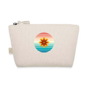 Retro Blume Flower Power Bunt - Bio-Täschchen - Natur - Vorne