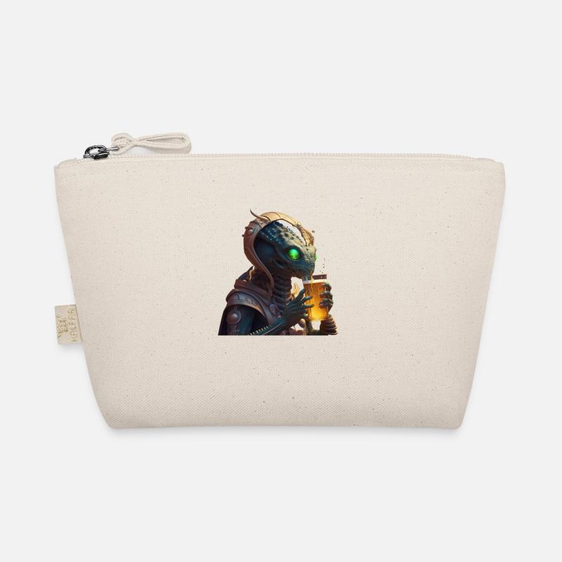 Alien trinkt Bier Bio-Täschchen