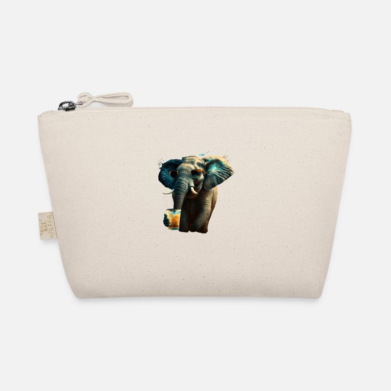 Cooler Elefant mit Bier und Sonnenbrille Bio-Täschchen