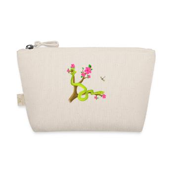 The Green Python snake on the tree with flowers - Organic Pouch - nature - Front