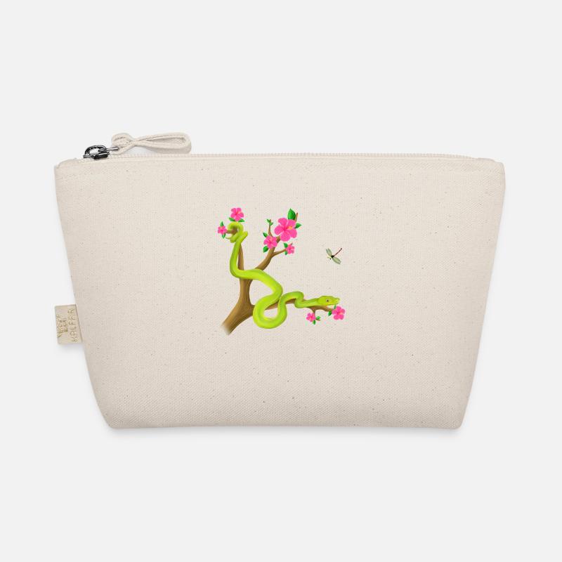 Le serpent Python vert sur l’arbre avec des fleurs Trousse biologique