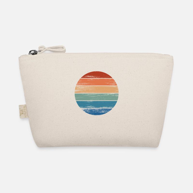 Retro Regenbogen Rainbow Kreis Distressed - Bio-Täschchen - Natur